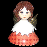 Статуэтка- колокольчик Ангел в красном платье Zampiva