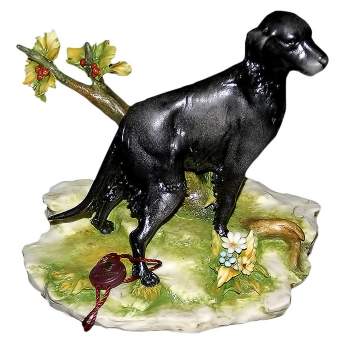 Статуэтка из фарфора Черная Собака на полянке Principe 507D/PP
