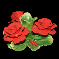Подсвечник Три алые розы Artigiano Capodimonte