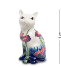 Статуэтка Фарфоровая Небесная Кошка с цветами Pavone JP-262/ 1