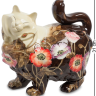 Статуэтка Фарфоровая Лесная Кошка с цветами Pavone JP-11/ 1