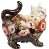 Статуэтка Фарфоровая Лесная Кошка с цветами Pavone JP-11/ 1, оборотная сторона