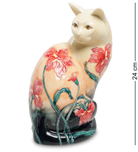 Статуэтка Фарфоровая Кошка в клумбе цветов Pavone JP-11/ 2