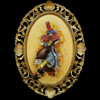 Картина овальная фарфоровая Клоун с виолончелью Zampiva