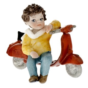 Статуэтка из фарфора Мальчик на мотоцикле Sibania Romeo