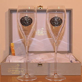 Набор для шампанского/вина Серебряная Свадьба  Chinelli