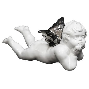 Статуэтка Ангел лежащий с платиновыми крыльями Ahura 1428/F/BP