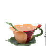Чайная пара с ложечкой Орхидея Pavone CMS-05/ 2