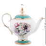 Чайный набор на 2 персоны Бирюзовый Цветок Неаполя Pavone JK- 24, фотография чайника