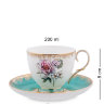 Чайный набор на 2 персоны Бирюзовый Цветок Неаполя Pavone JK- 24, фотография чашки с блюдцем