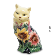 Статуэтка Фарфоровая Кошечка с большими цветами Pavone JP-95/ 19