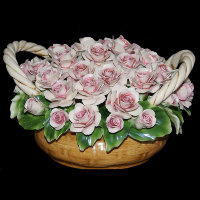 Декоративная корзина роз Artigiano Capodimonte