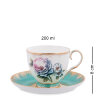 Набор чайный на 4 персоны Голубой цветок Неаполя Pavone JK- 22, фотография чашки с блюдцем