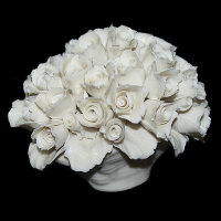 Декоративная корзина белая роза Artigiano Capodimonte