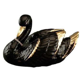 Статуэтка Лебедь Черный с золотым декором Ahura SR1439K/1/NOLY