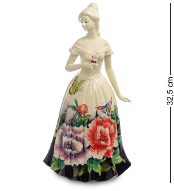 Статуэтка из фарфора Леди в платье с цветами Pavone JP-12/14