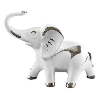 Статуэтка Белый Слон с темными декором Ahura S0602/BPLY