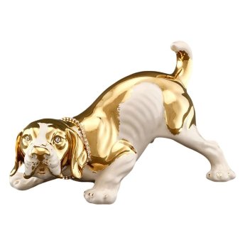 Статуэтка Собака Пойнтер на охоте с золотым декором Ahura S1891K/AOPLY
