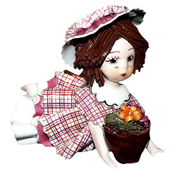 Статуэтка из фарфора Девочка с горшочком цветов ZamPiva 00178/Z