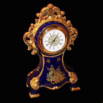 Часы настольные Bruno Costenaro синие с позолотой