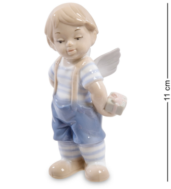 Фигурка фарфоровая Ангелочек с подарком Pavone 108150