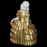 Статуэтка фарфоровая Девушка - колокольчик в золотом Elite & Fabris