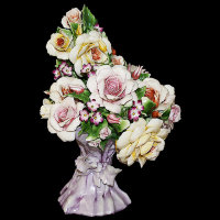 Фарфоровый букет Цветы в вазе  Artigiano Capodimonte