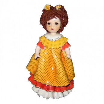 Статуэтка из фарфора Девочка в оранжевом платье ZamPiva 