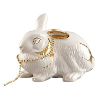 Статуэтка Кролик Лежащий с золотым декором Ahura SR1432C/C/AOLY