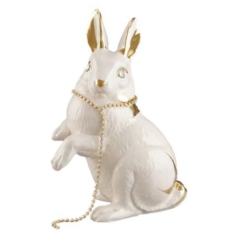 Статуэтка Кролик Стоит с золотым декором Ahura SR1432C/A/AOLY